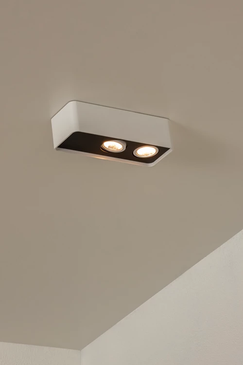 Lucide ANGULAR - Plafondspot - LED Dimb. - 2x5W 2700K - Wit | Premium - sfeer 1